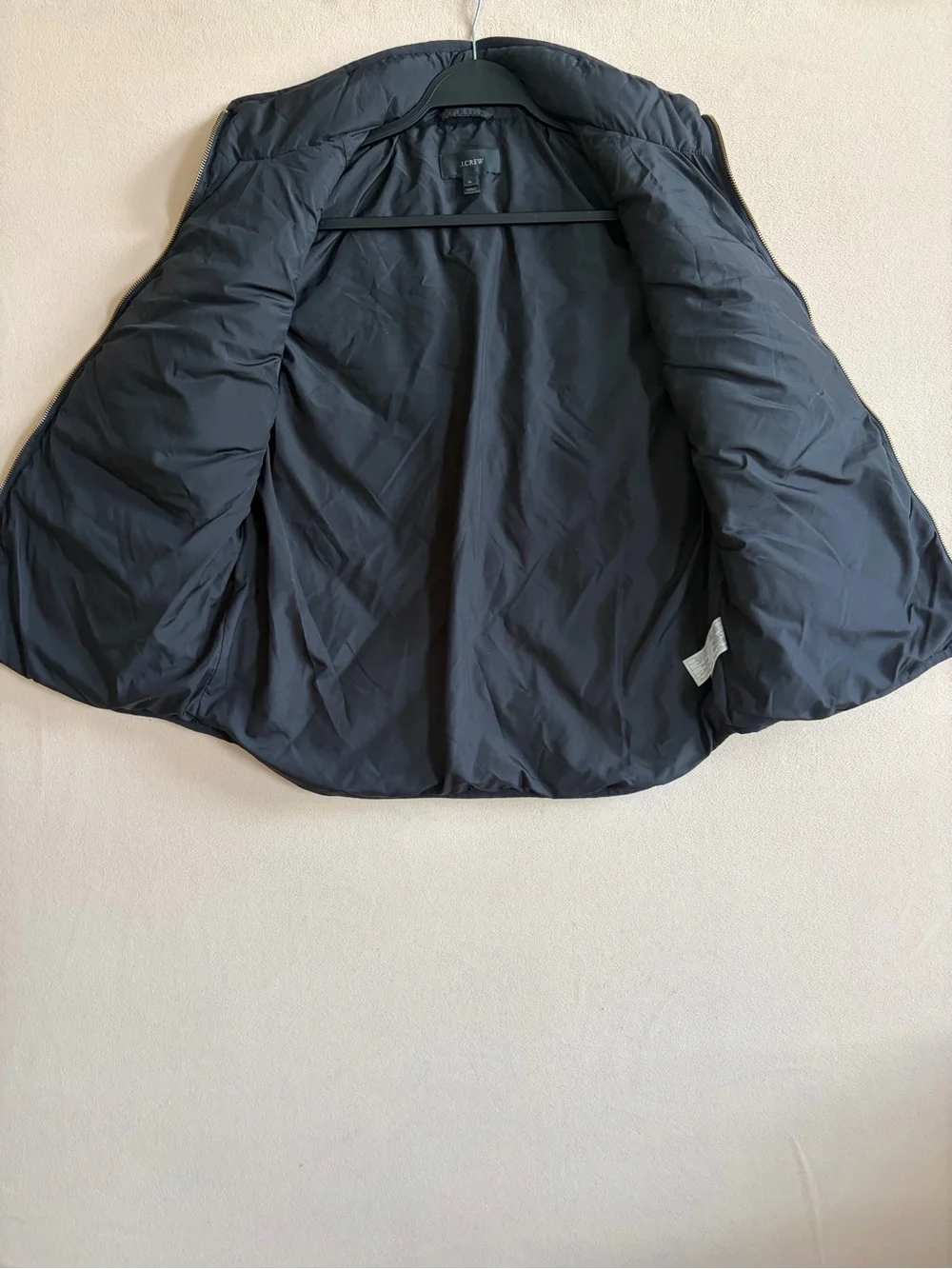 J. Crew Excursion Quilted Down Vest Black w Pockets size XL